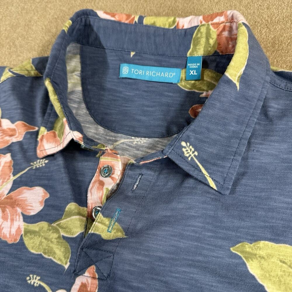 Tori Richard Men’s Floral Hawaiian Polo Xl
